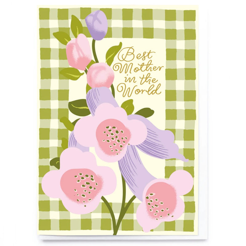 Gingham Floral Mother's Day Greeting Card | Putti Celebrations 