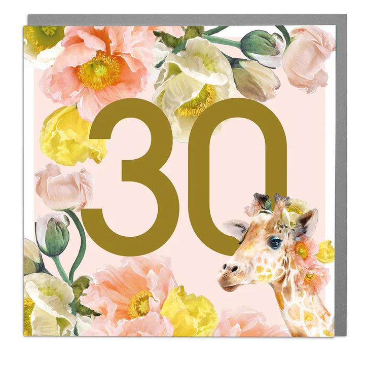 Giraffe "30" Greeting Card | Putti Celebrations 