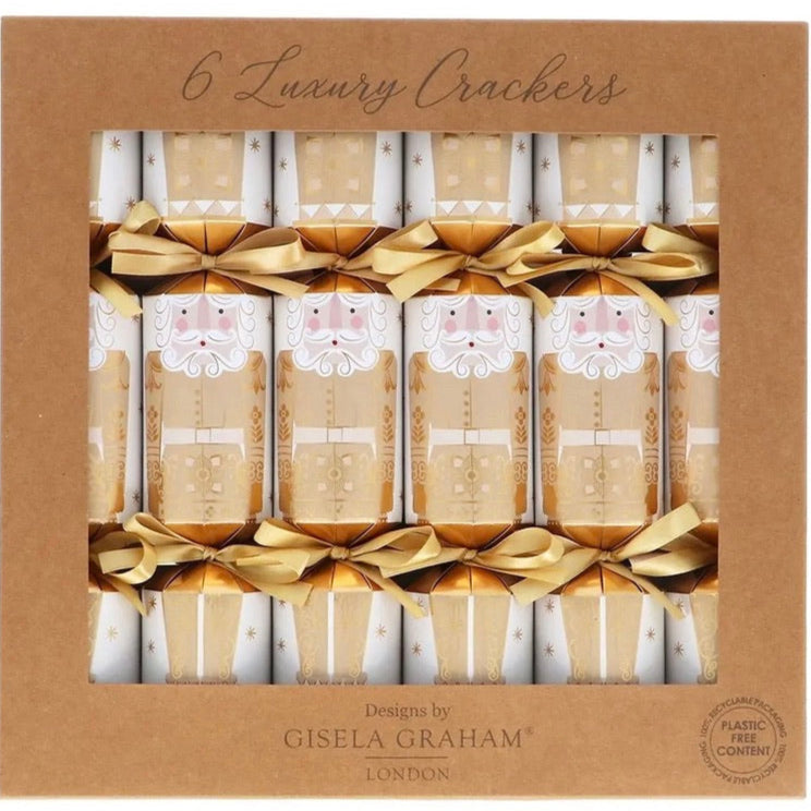 Gisela Graham Gold Nutcracker Eco Christmas Crackers | Putti Christmas Celebrations 