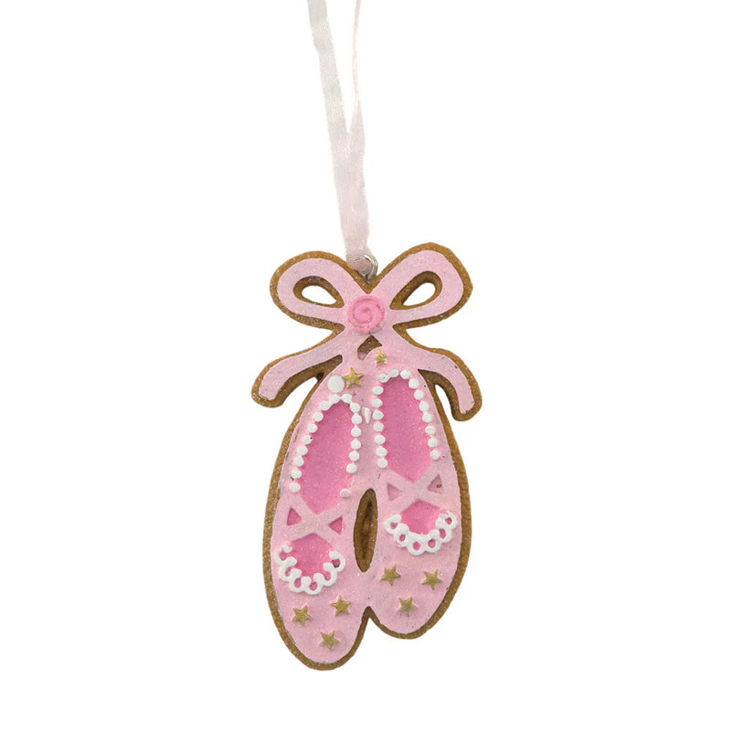 Pink Gingerbread Ballet Slippers Ornament