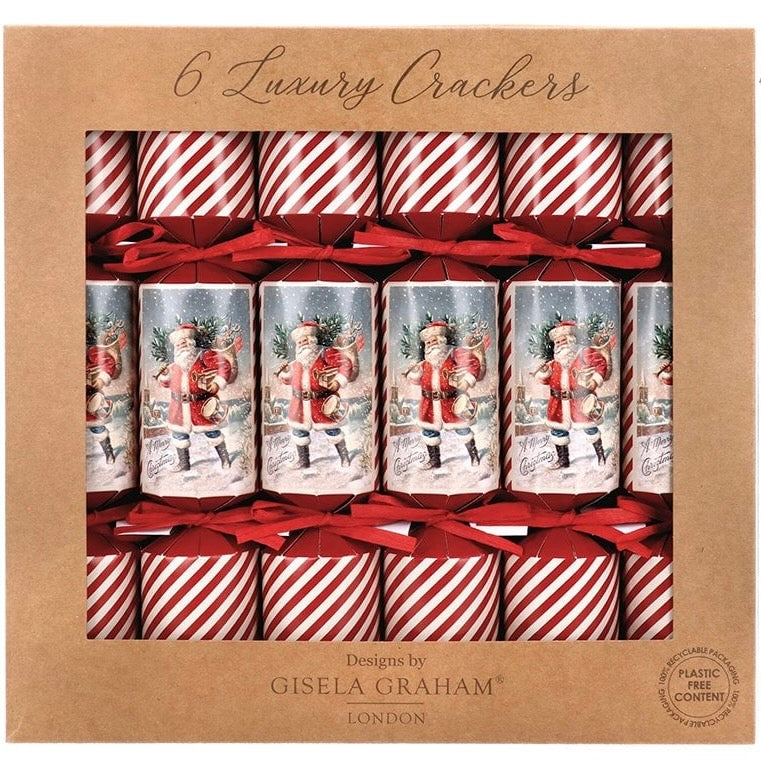 Gisela Graham Vintage Santa Eco Christmas Crackers | Putti Christmas Celebrations 