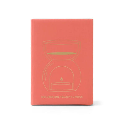Essential Oil Burner & Tea Light Candle - Amber Glass