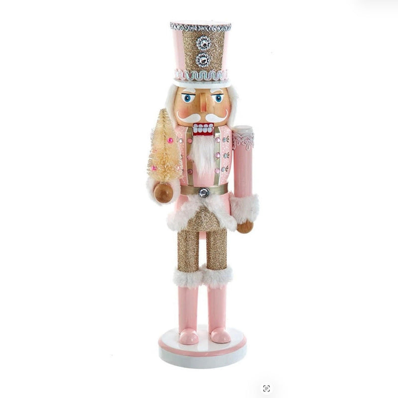 Glittered Soldier Nutcracker - Pink | Putti Christmas Decor 