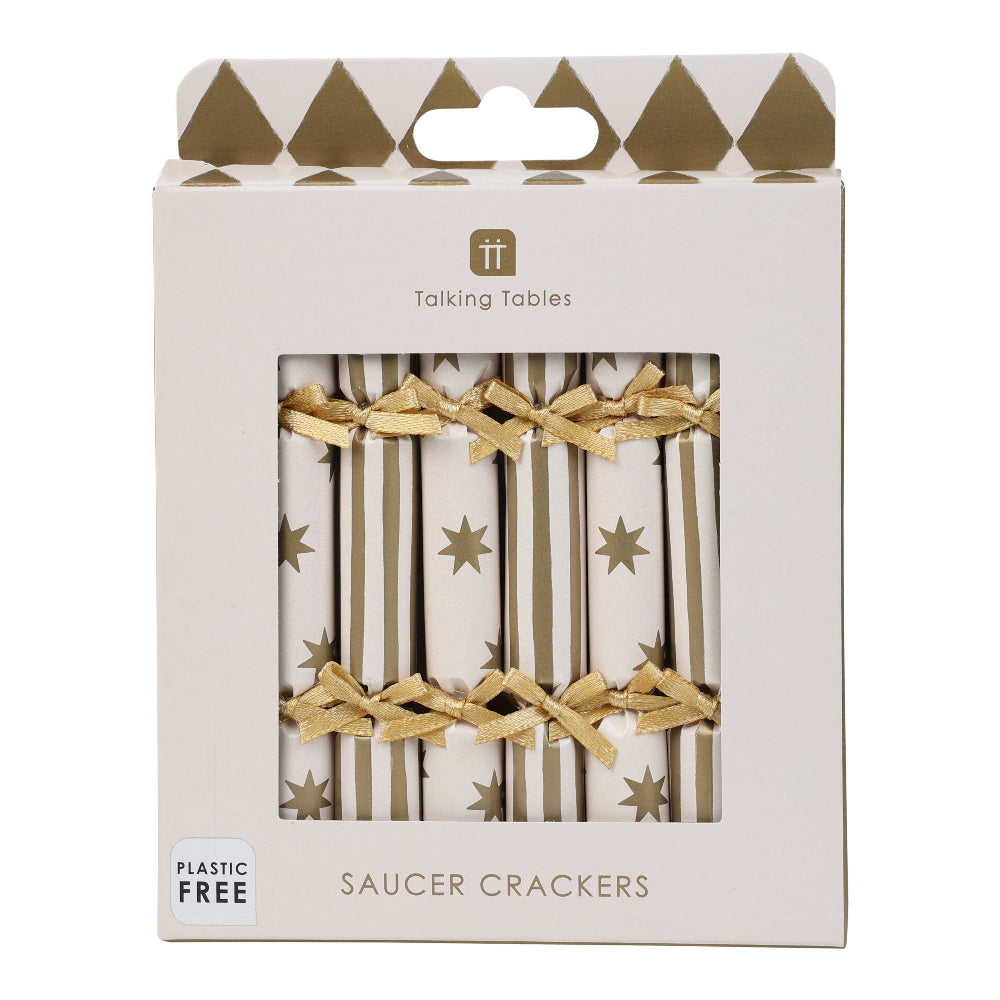 Gold Christmas Saucer Crackers | Putti Christmas Celebrations 