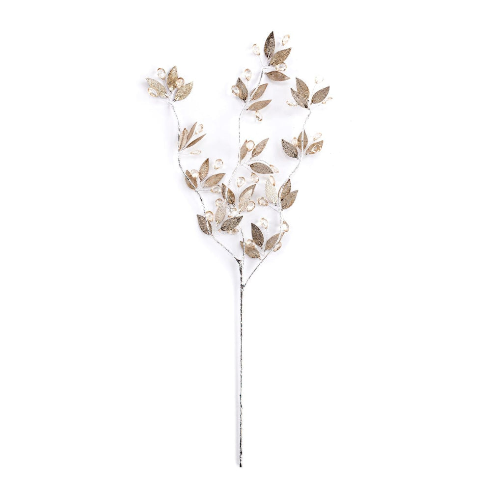 Gold Leaves & Berries Spray Pick | Putti Christmas Decor 
