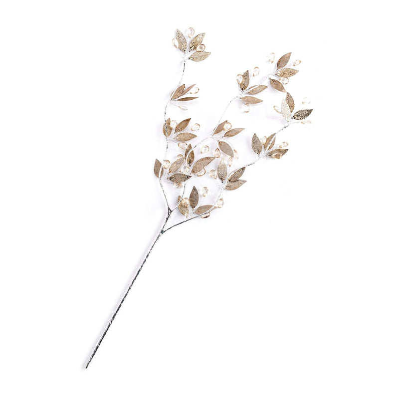 Gold Leaves & Berries Spray Pick | Putti Christmas Decor 