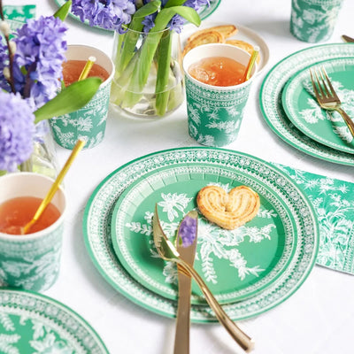 Coterie Party Supplies Emerald Toile Cocktail Napkins | Putti Party Supplies