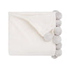Grey Pom Pom Baby Blanket | Le Petite Putti Canada