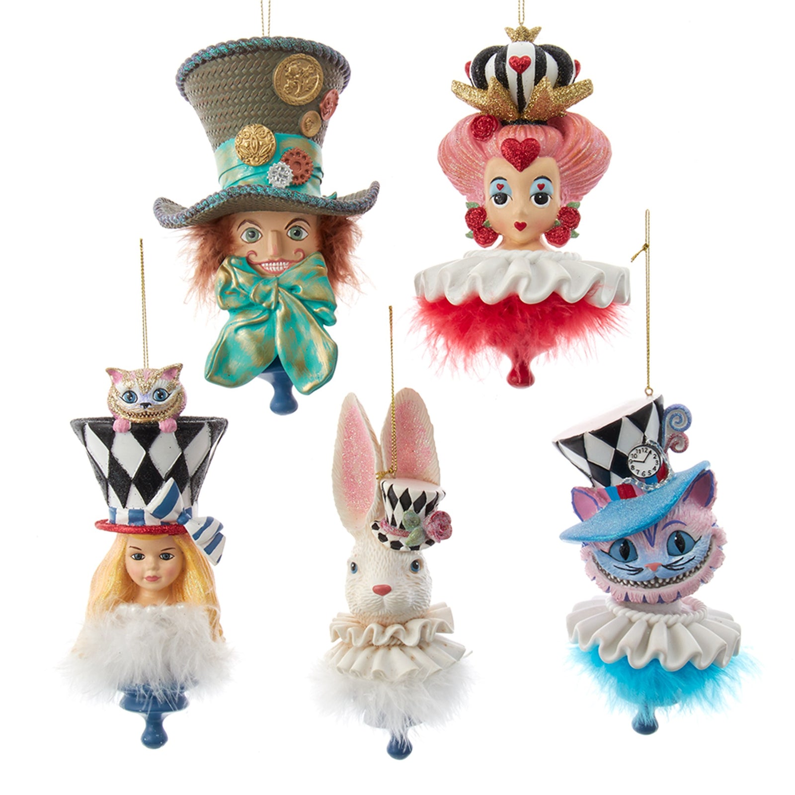 Kurt Adler Alice in Wonderlad Hollywood Hats | Putti Christmas 