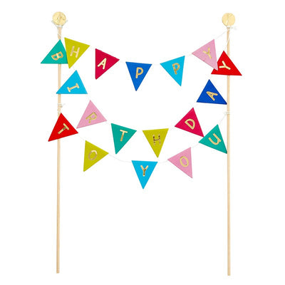 Happy Birthday To You Garland Cake Topper