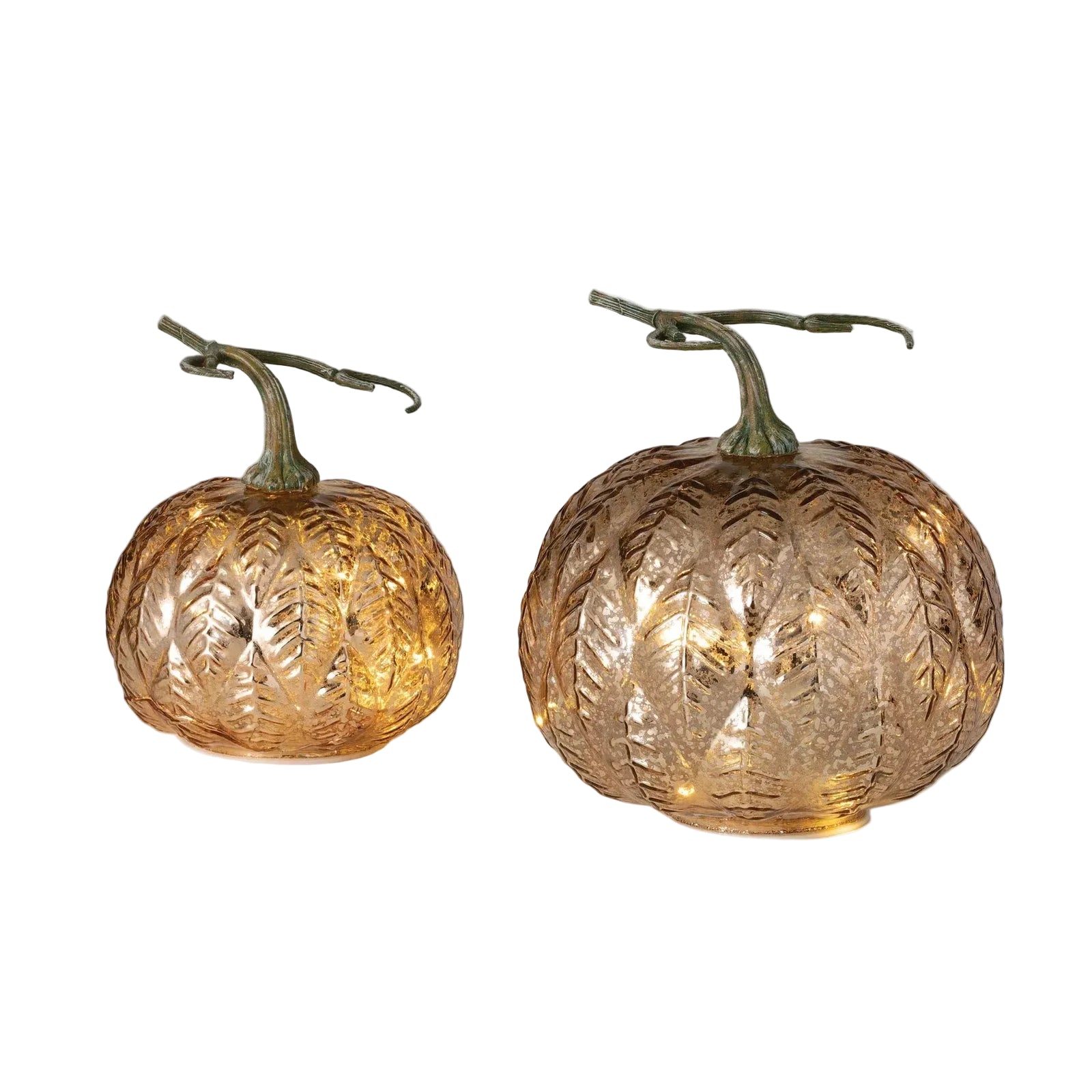 Amber Pumpkin with Leaf Pattern