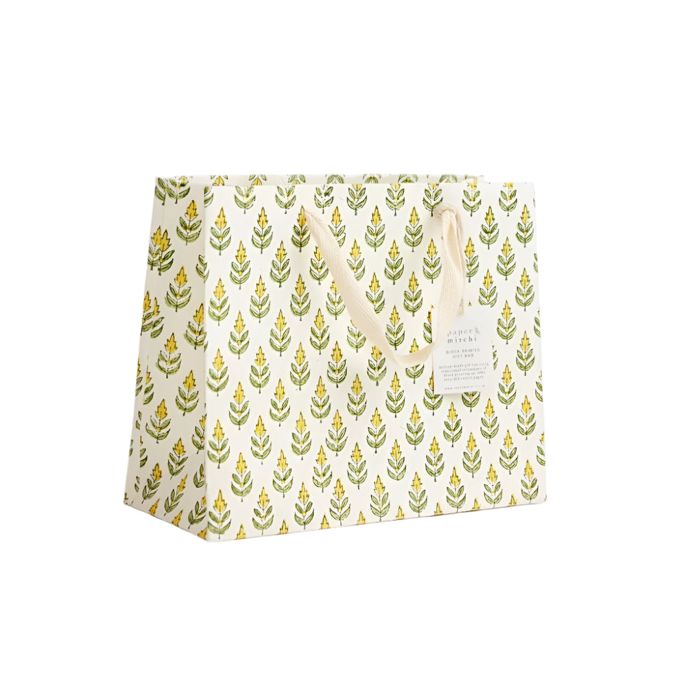 Hand Block Printed Gift Bags Sunshine - Medium | Putti Fine Furnishings