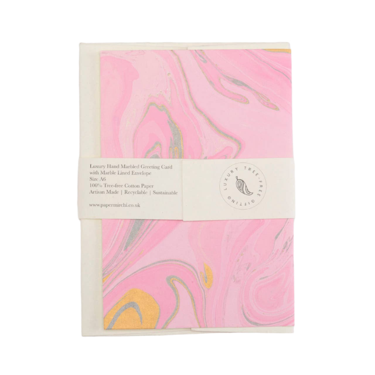 Hand Marbled Greeting Card - Free Spirit Rose Water | Putti Fine Furnishings