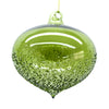 Handblown Clear Green Glass Onion Ornament | Putti Christmas Decorations