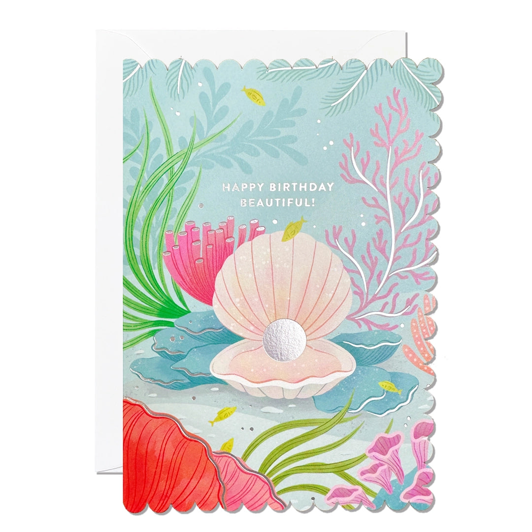 "Happy Birthday Beautiful" Shell Greeting Card | Putti Celebrations 