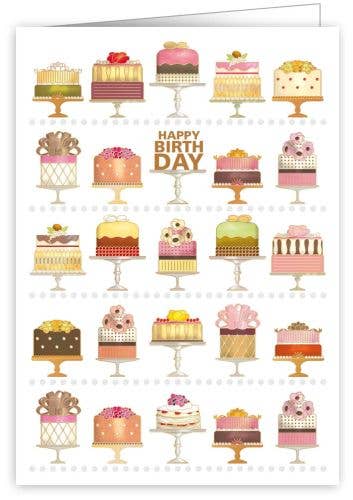 Happy Birthday Cakes Greeting Card | Putti Greeting Cards 