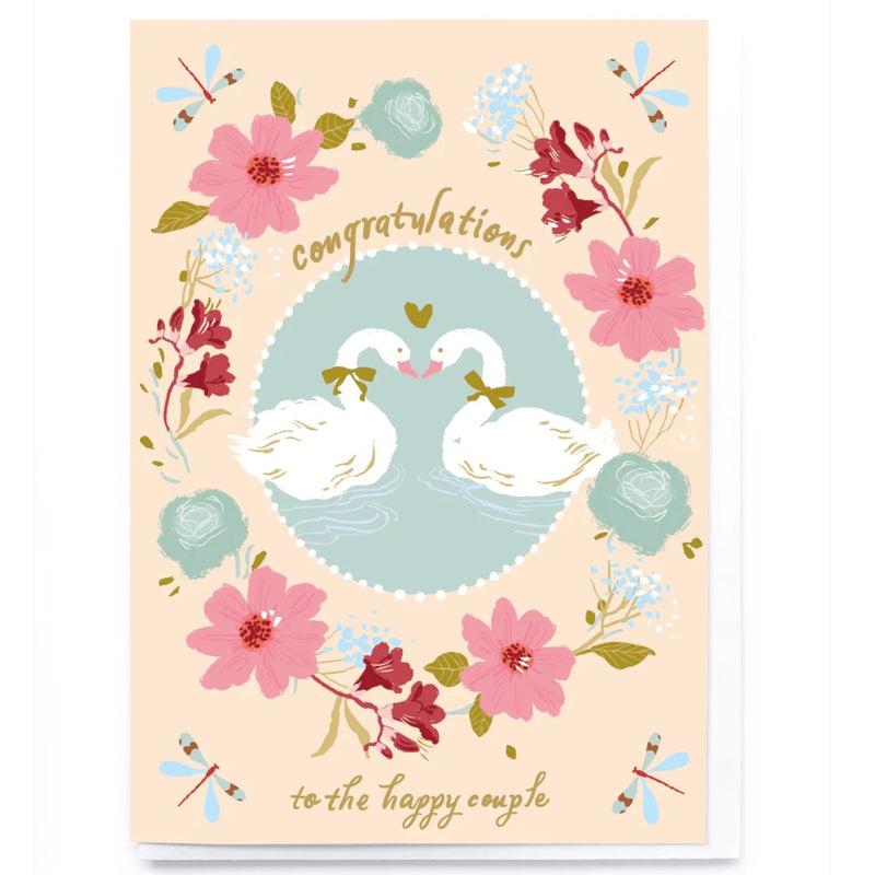 Happy Swans Wedding Greeting Card | Putti Celebrations 