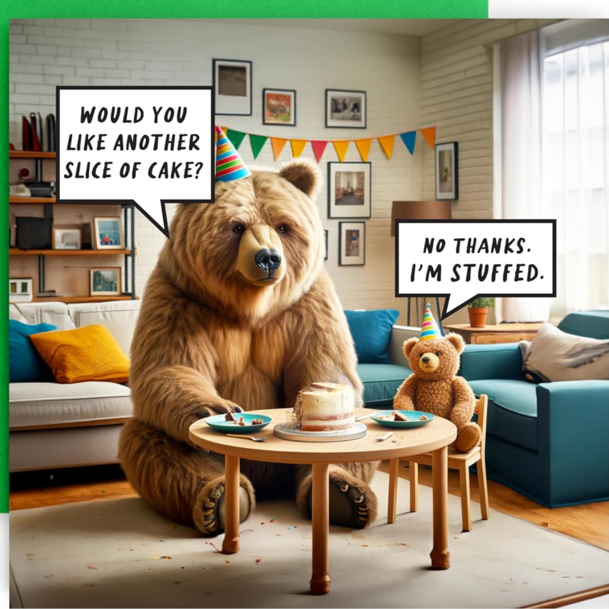 Him and Her Stuffed Bear Birthday Cake Card  | Putti Celebrations 