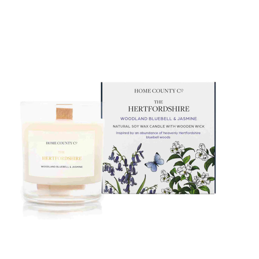 Home County Co. The Hertfordshire - Woodland Bluebell and Jasmine Candle