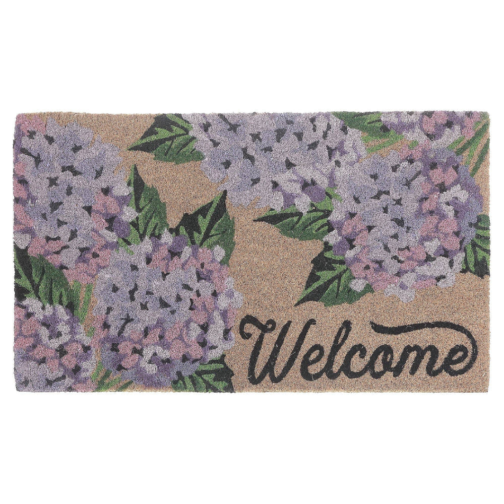 Hydrangea 'Welcome" Doormat | Putti Fine Furnishings 
