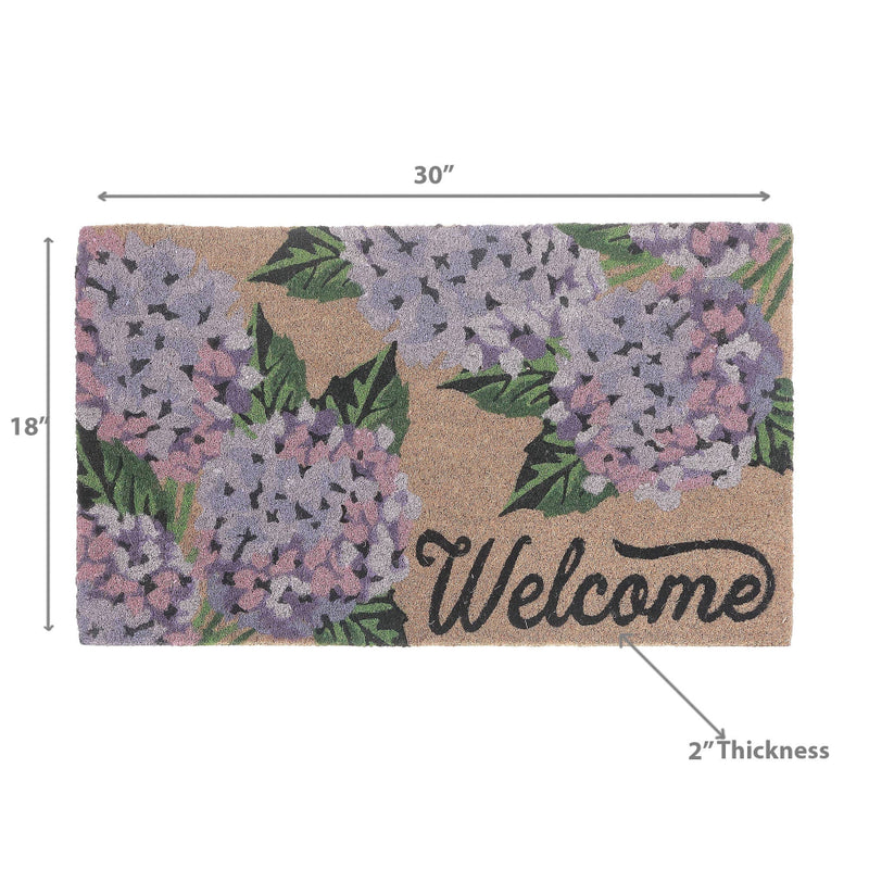 Hydrangea 'Welcome" Doormat | Putti Fine Furnishings 