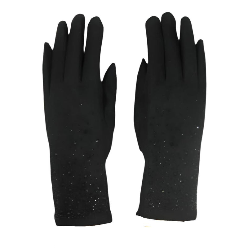 Cashmere Blend Diamond Gloves - Black | Putti Fine Fashions 