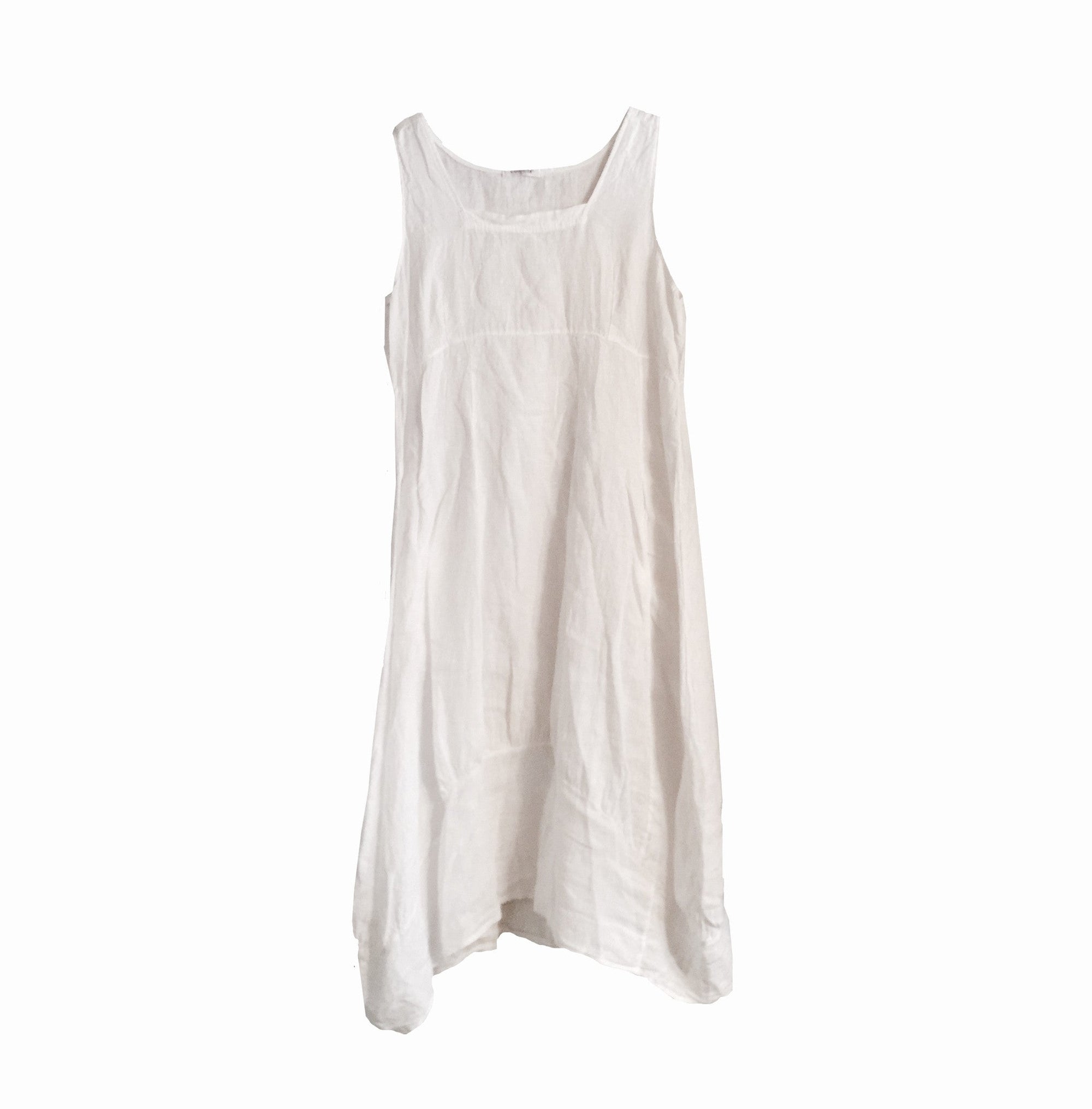  White Sleeveless Linen Dress, TO-Terminal One, Putti Fine Furnishings