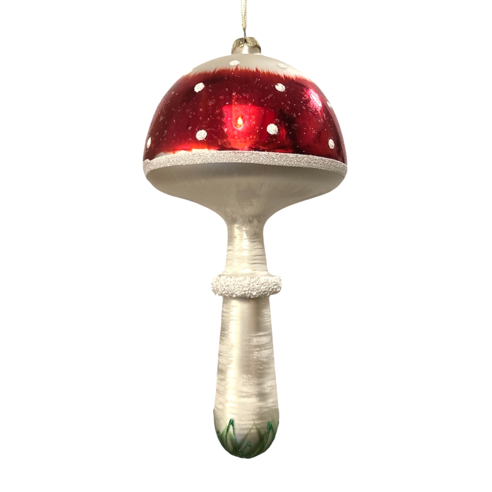 Cody Foster Amanita Muscaria Toadstool Glass Ornament  | Putti Christmas Decorations 