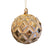 Jim Marvin Pale Gold Diamond Embossed Glass Ball Ornament