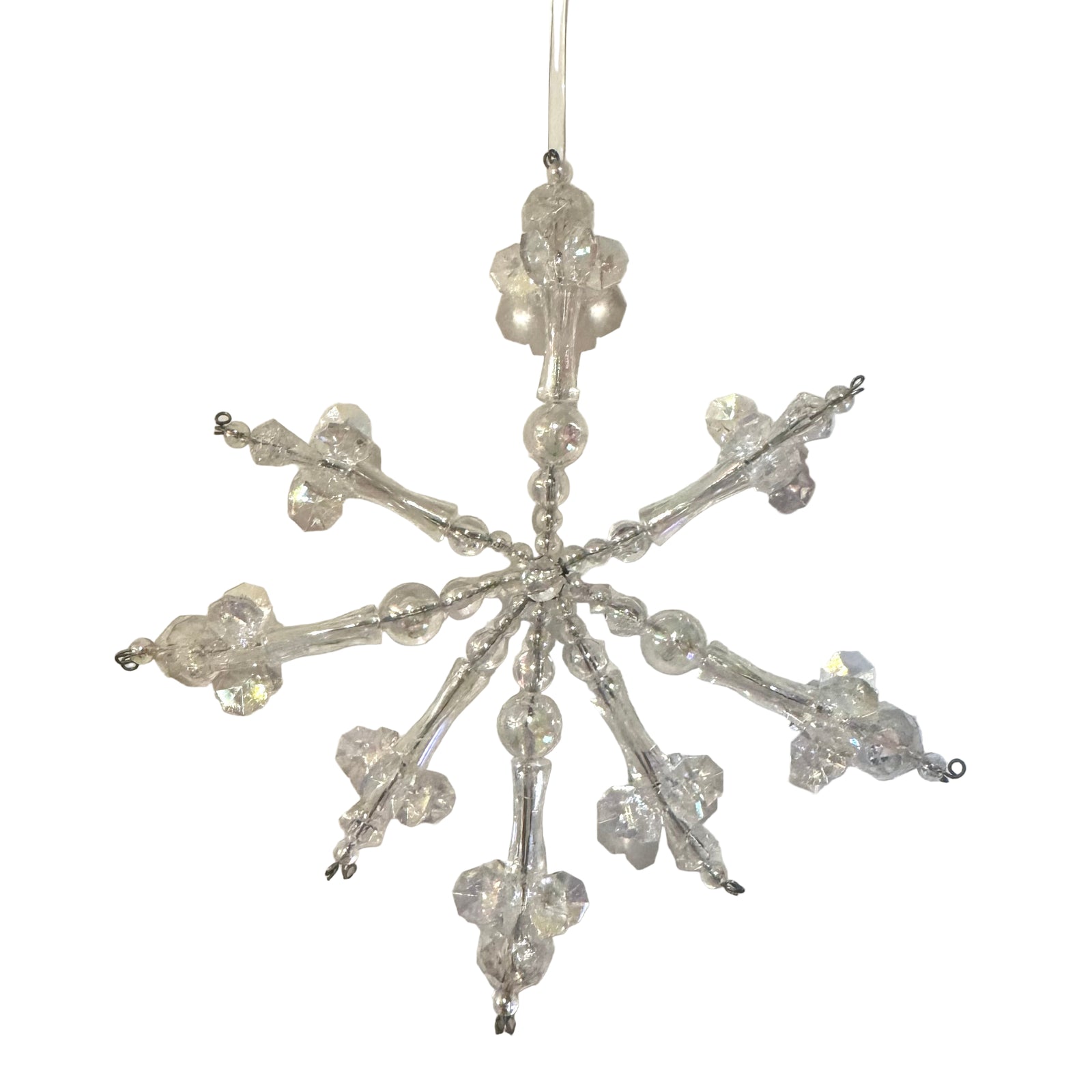 Iridescent Beaded Snowflake Ornament  | Putti Christmas Canada