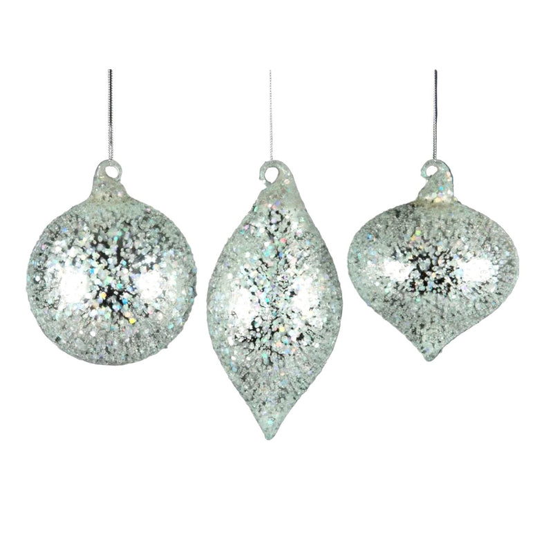 Iridescent Iced Glass Ornament | Putti Christmas Canada