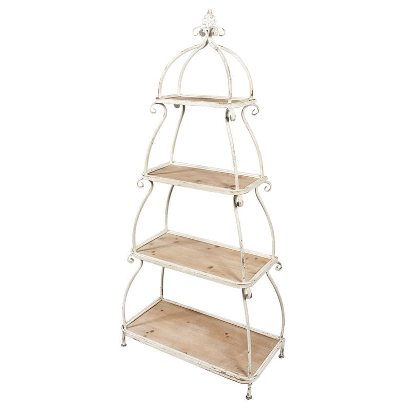 Ivory Iron and wood Shelf  | Putti Fine Furnishings Canada