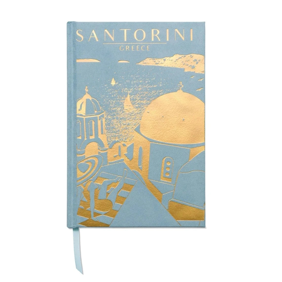 Santorini Blue Suede Journal
