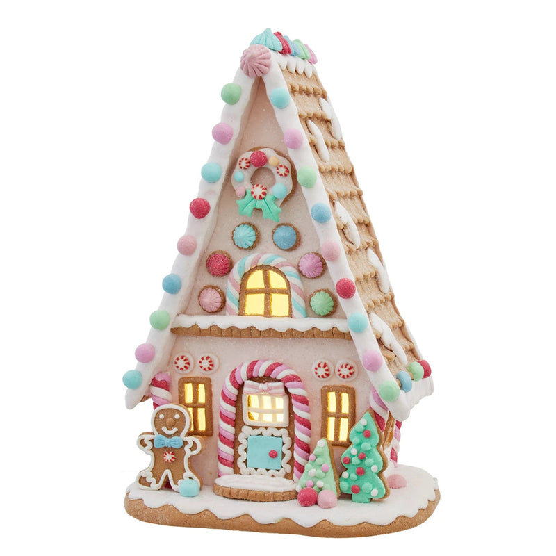 LED Lighted Gingerbread House With Gingerbread Man  | Putti Christmas Decorations 