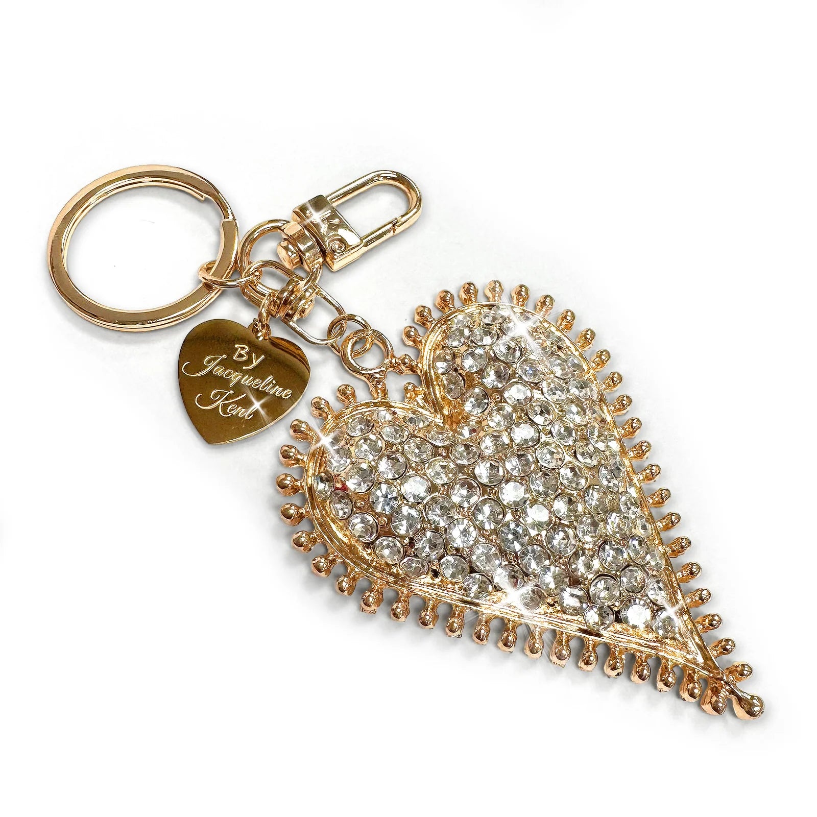 Jacqueline Kent Purse Charm Pave Gold Heart
