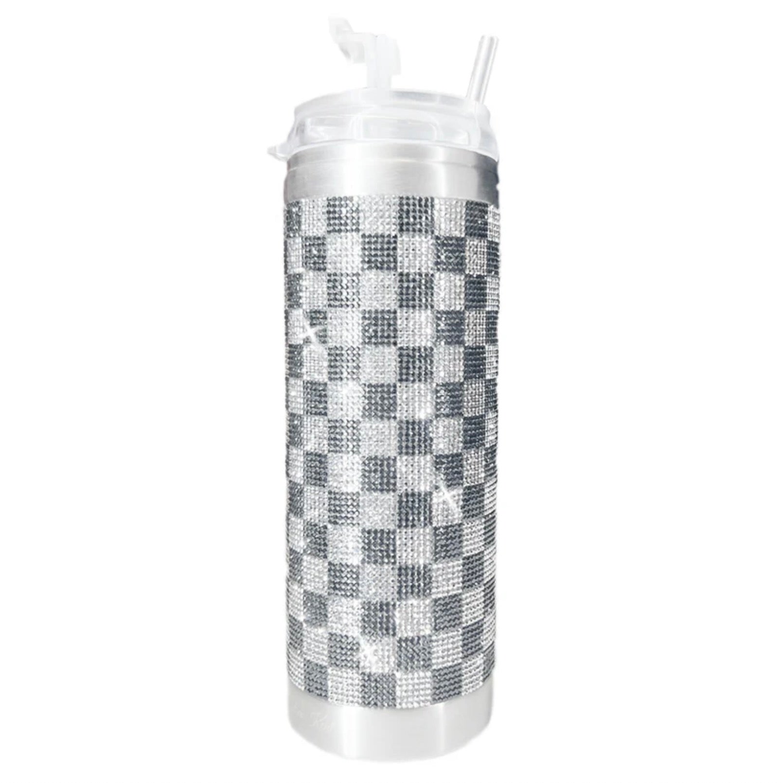 Jacqueline Kent Crystal Tumbler - Checkmate Light | Putti Fine Fashions 
