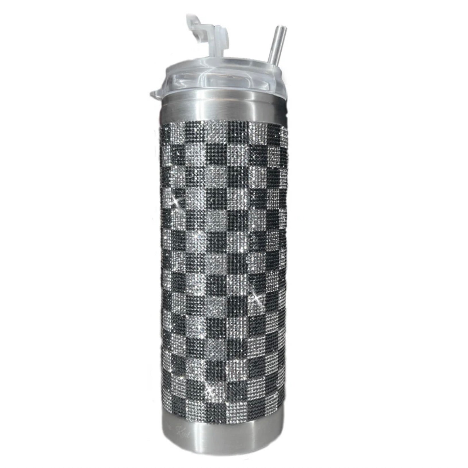 Jacqueline Kent Crystal Tumbler - Checkmate Dark | Putti Fine Fashions 