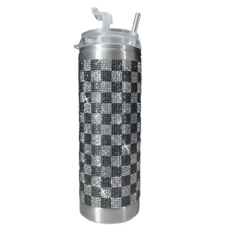 Jacqueline Kent Crystal Tumbler - Checkmate Dark | Putti Fine Fashions 