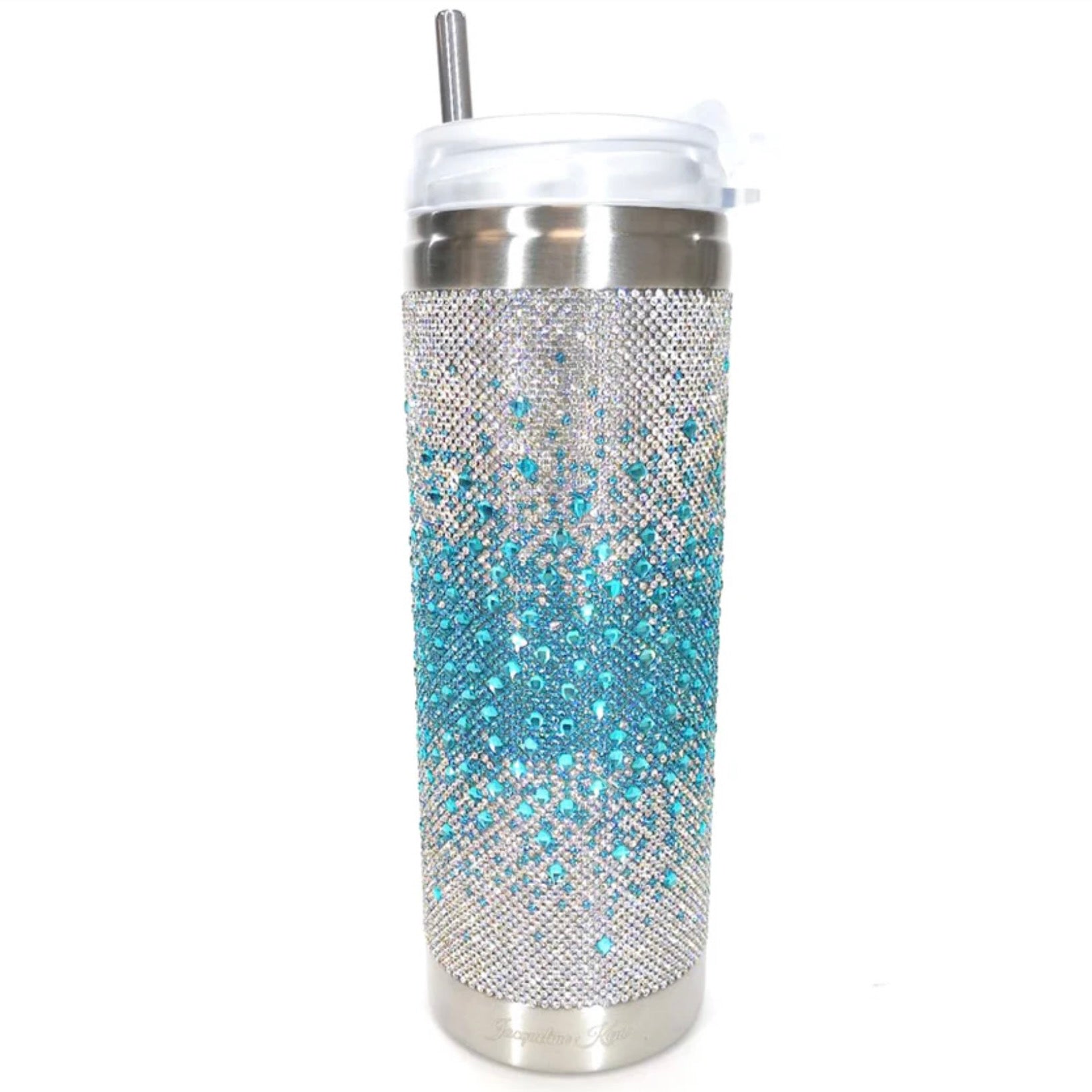 Jacqueline Kent Crystal Tumbler - Turquoise Wave | Putti Fine Furnishings 