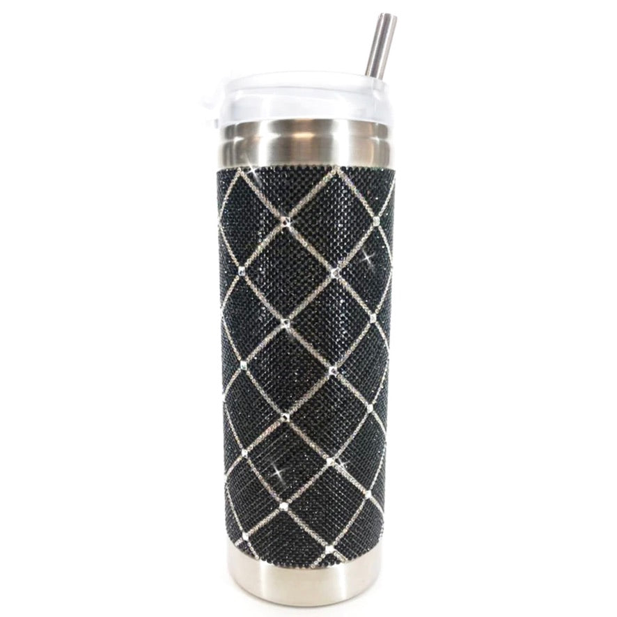 Jacqueline Kent Crystal Tumbler - Black Cross | Putti Fine Furnishings 