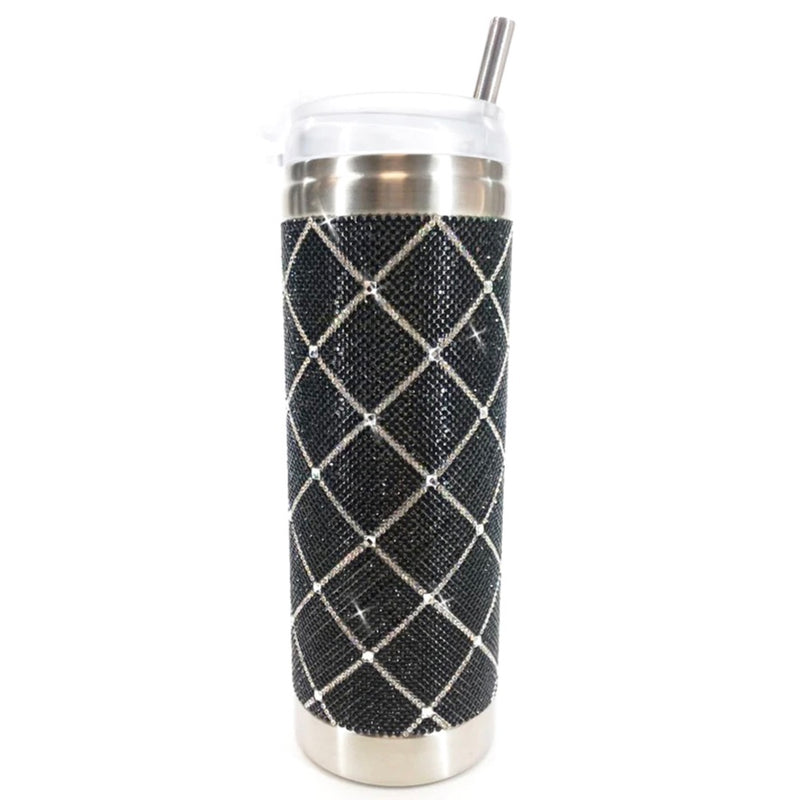 Jacqueline Kent Crystal Tumbler - Black Cross | Putti Fine Furnishings 