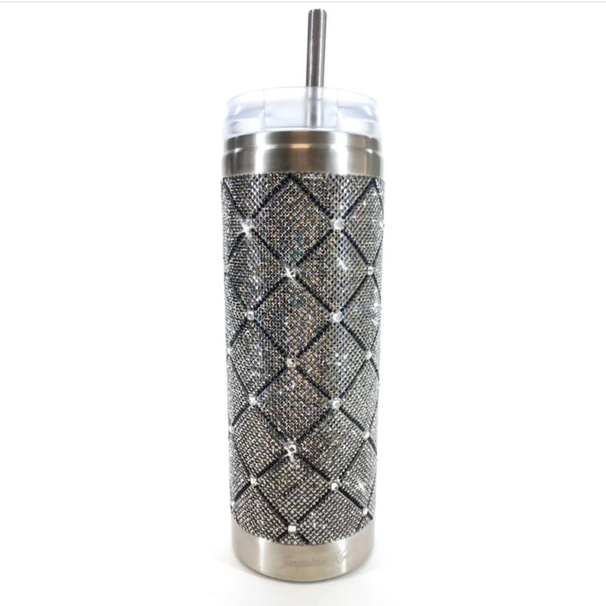 Jacqueline Kent Crystal Tumbler - Hematite Cross | Putti Fine Furnishings 
