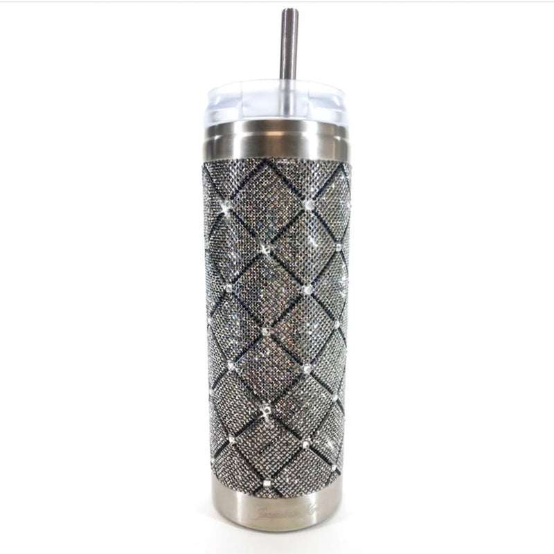 Jacqueline Kent Crystal Tumbler - Hematite Cross | Putti Fine Furnishings 
