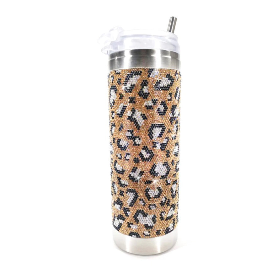 Jacqueline Kent Crystal Tumbler - Wild Leopard Gold | Putti Fine Furnishings 