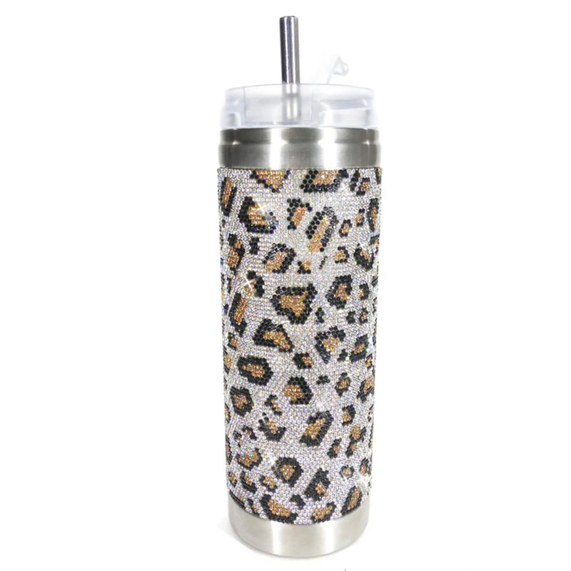 Jacqueline Kent Crystal Tumbler - Wild Leopard  | Putti Fine Furnishings 