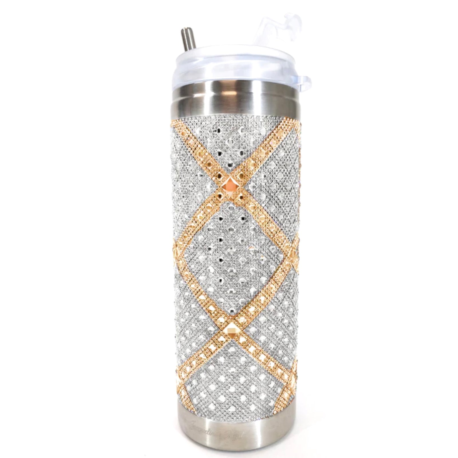 Jacqueline Kent Crystal Tumbler - Mariners Cross Silver Gold | Putti Fine Furnishings 