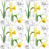 Floral White and Yellow Paper Napkins - Lunch