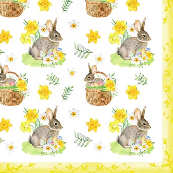 Bunny Baskets Paper Napkins - Lunch  | Putti Fine Furnishings 