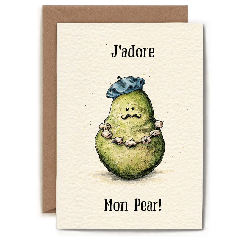 "J’adore mon pear!" Father Greeting Card | Putti Greeting Cards Canada 