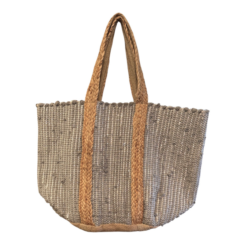 Jute Market Bag - Grey and Silver | Putti Fine Fashions